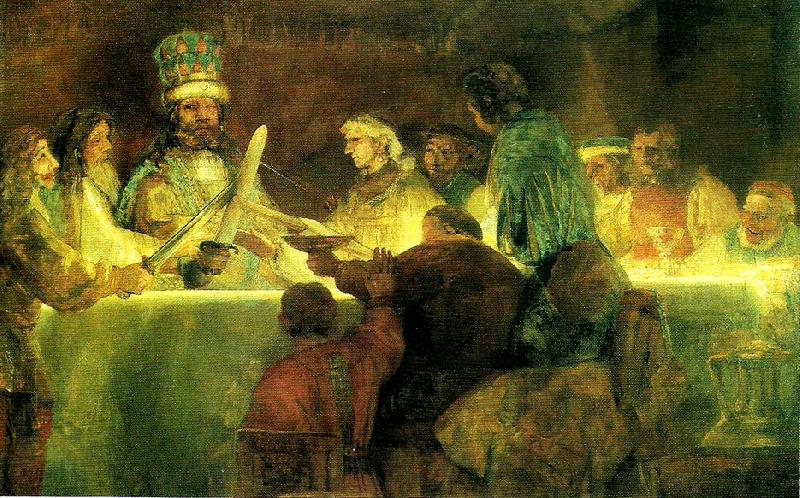 Rembrandt Harmensz Van Rijn batavernas trohetsed till claudius civilis Spain oil painting art